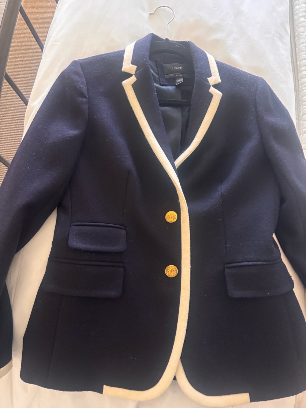 J. Crew Blazer, Navy with Cream Trim, size 6,  LIKE NEW